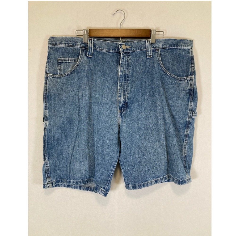 Workwear Wrangler Mens 42 Blue Denim Carpenter Shorts‎ 64WC2ZL Medium Wash